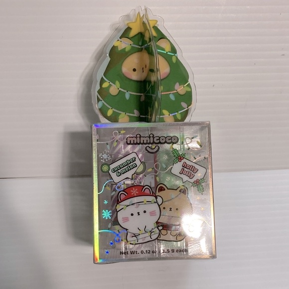 MIMICOCO Lip Balm Cucumber Melon Berry Strawberry Lavender Gift Set of 4 - Picture 9 of 11